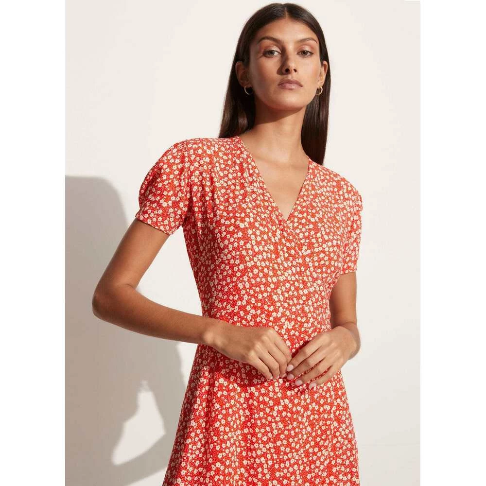 Faithfull The Brand Louella Mini Wrap Dress Red 5 Faithfull The Brand Louella Mini Wrap Dress Red - Bilde 5