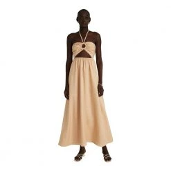 Faithfull The Brand La Costa Maxi Dress Beige