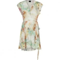 Multikulørt Ravn Belly Kjole Beige