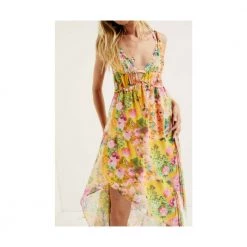 For Love & Lemons Sukienka Maxi Madison Yellow