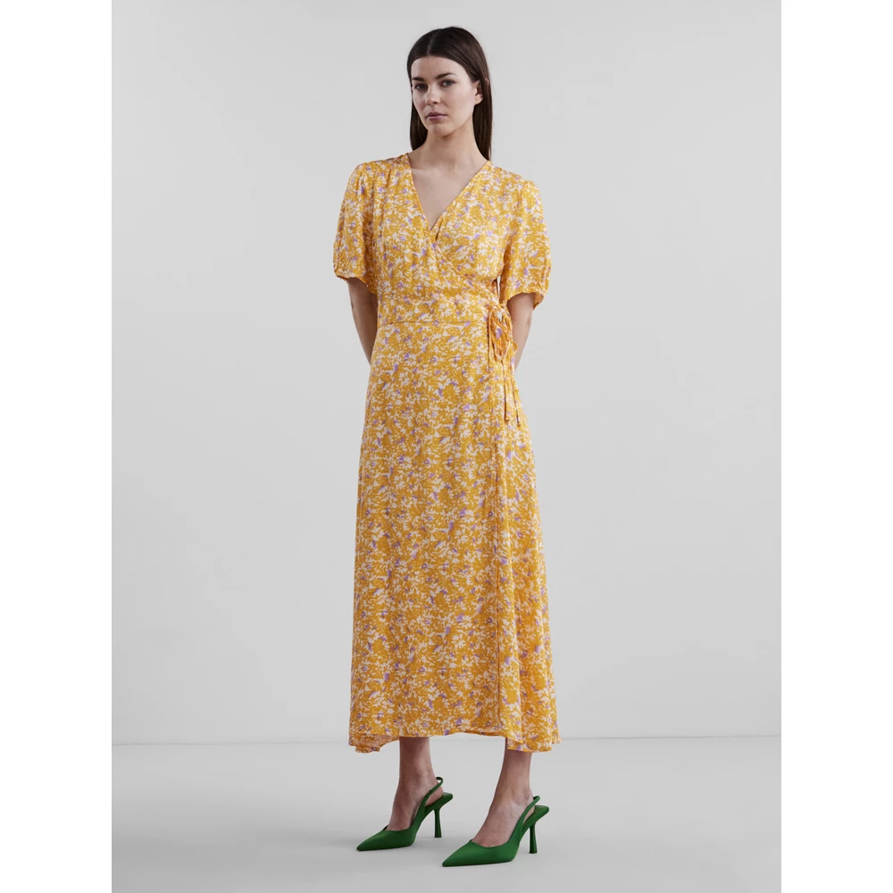 Y.A.S Yasdomilla Long Wrap Dress Yellow 3 Y.A.S Yasdomilla Long Wrap Dress Yellow - Bilde 3