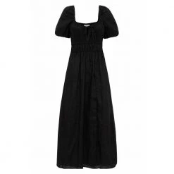 Faithfull The Brand Terina Midi Dress Black