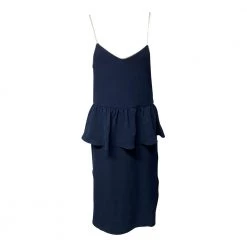 Ganni Clark Peplum Dress In Polyester Blue -Tilbud miinto Butikk unnamed file 3227
