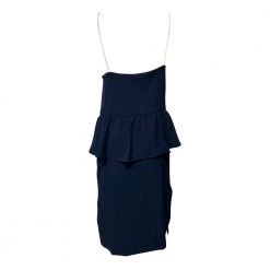 Ganni Clark Peplum Dress In Polyester Blue -Tilbud miinto Butikk unnamed file 3228