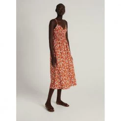 Faithfull The Brand Lalika Midi Dress Red