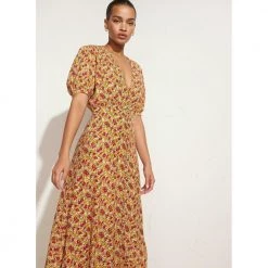 Faithfull The Brand Bellavista Midi Dress Orange