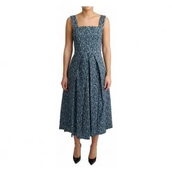 Dolce & Gabbana A-Line Stretch Dress Blue