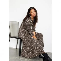 IN FRONT - Kjole Donna Brown Brown -Tilbud miinto Butikk unnamed file 342