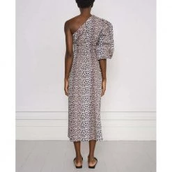 Notes Du Nord Dassy One Shoulder Dress Brown