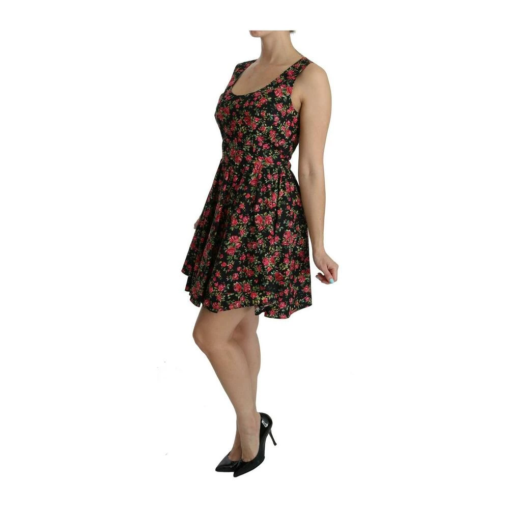 Dolce & Gabbana Floral Sheath Sleeveless Mini Dress Black 1 Dolce & Gabbana Floral Sheath Sleeveless Mini Dress Black