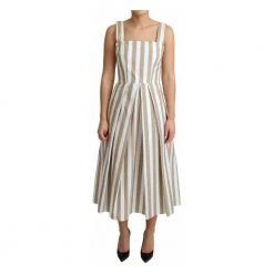 Dolce & Gabbana A-Line Gown Dress Beige