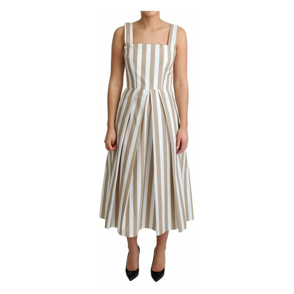 Dolce & Gabbana A-Line Gown Dress Beige 1 Dolce & Gabbana A-Line Gown Dress Beige