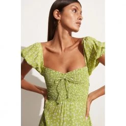 Lysegrønn Faithfull The Brand Domenica Mini Dress Kjole Green