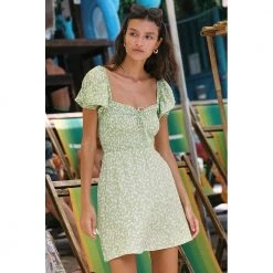 Lysegrønn Faithfull The Brand Domenica Mini Dress Kjole Green -Tilbud miinto Butikk unnamed file 3575