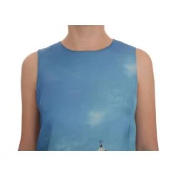 Dolce & Gabbana SANREMO Shift Silk Dress Blue