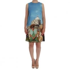 Dolce & Gabbana SANREMO Shift Silk Dress Blue -Tilbud miinto Butikk unnamed file 3621