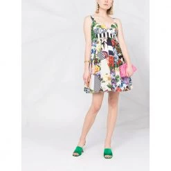 Dolce & Gabbana Short Dress In Poplin Patchwork White -Tilbud miinto Butikk unnamed file 3671