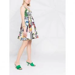 Dolce & Gabbana Short Dress In Poplin Patchwork White -Tilbud miinto Butikk unnamed file 3673