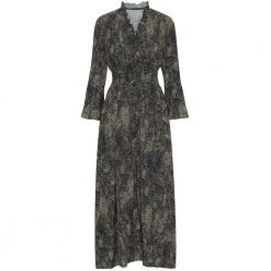 Black Brown Dot American Dreams Sally Long Dress Klær Black