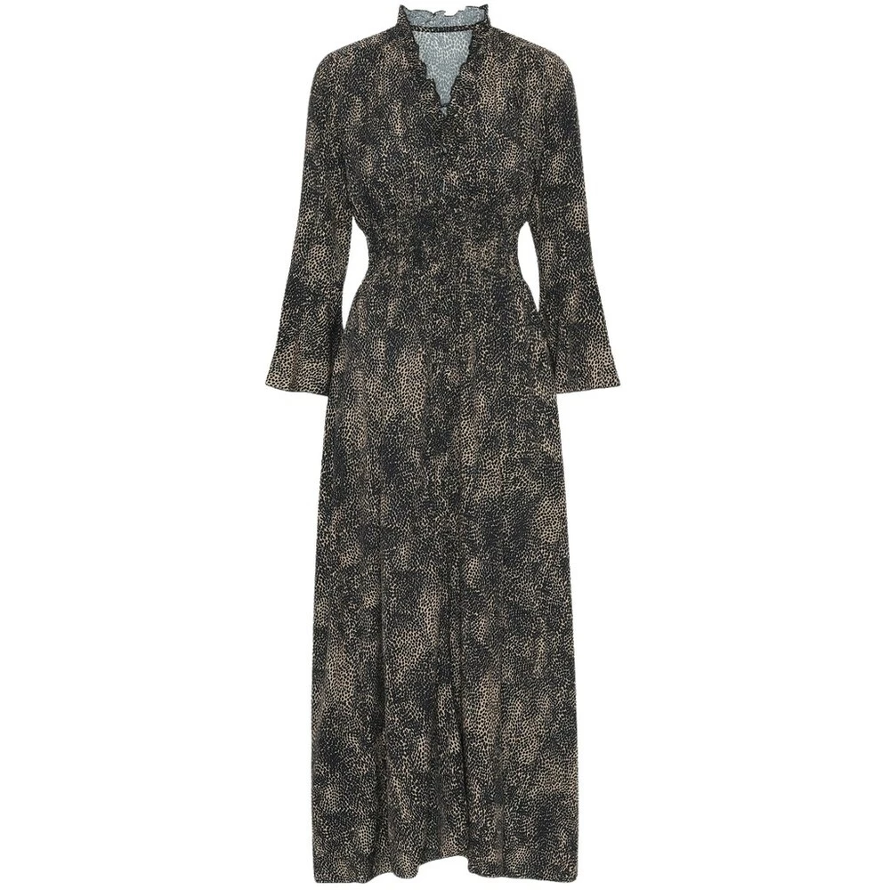 Black Brown Dot American Dreams Sally Long Dress Klær Black 1 Black Brown Dot American Dreams Sally Long Dress Klær Black