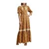 BY TIMO Winter Cotton Belted Maxi Dress-Paisley Brown
