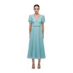 Self Portrait Button Midi Dress Blue -Tilbud miinto Butikk unnamed file 499