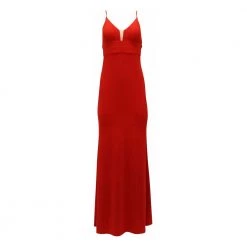 Calvin Klein V-Neck Long Gown Red -Tilbud miinto Butikk unnamed file 555