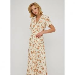 Untold Stories Agnete Wrap Dress Kjole Beige