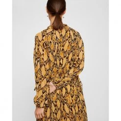 Second Female Snake Ls Maxi Dress Black