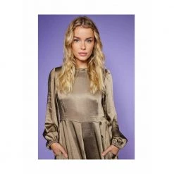 Line Of Oslo Satin Dress Brown