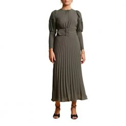 BY TIMO Pliss Midi Dress Green