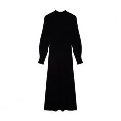 Loulou Studio Tesoro High Collar Dress Black