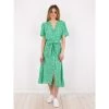 Neo Noir Soft Green Lane Shade Flower Dress Green