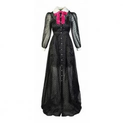 Gucci Orgnza Star Flocked Gown Black