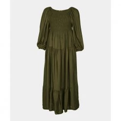 Army Made In Italia Waffle Seam Loose Dress, Army Kjoler Green
