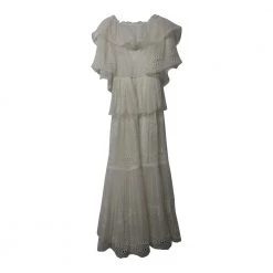 Alberta Ferretti Tiered Maxi Dress White -Tilbud miinto Butikk unnamed file 990