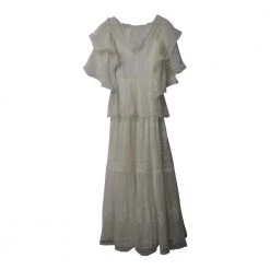 Alberta Ferretti Tiered Maxi Dress White -Tilbud miinto Butikk unnamed file 992
